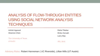 Analysis of Flow-through Entities Using Social