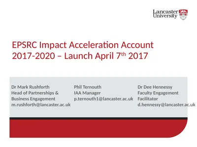 EPSRC Impact Acceleration Account 2017-2020 –