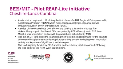 A cohort of six regions in UK piloting the first