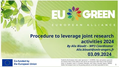 Procedure to leverage joint research activities