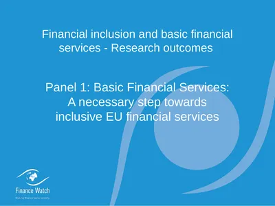Financial inclusion and basic financial services -