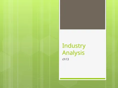 Industry Analysis ch13 Why Do Industry Analysis?