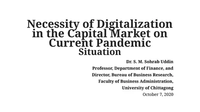 Necessity of Digitalization in the Capital Market