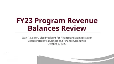 FY23 Program Revenue Balances Review Sean P.
