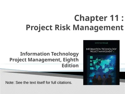 Chapter 11 : Project Risk Management Information