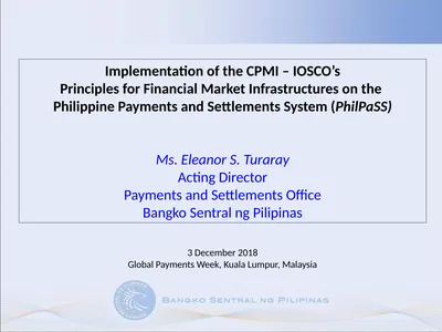 Implementation of the CPMI – IOSCO’s Principles