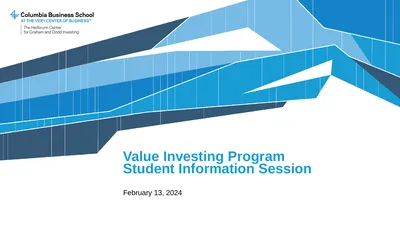 Value Investing Program Student Information