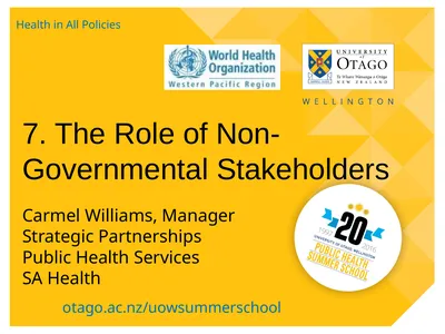 7. The Role of Non-Governmental Stakeholders