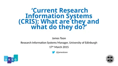 ‘Current Research Information Systems (CRIS): What