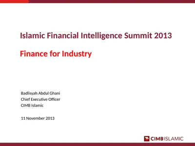 Islamic Financial Intelligence Summit 2013 Finance