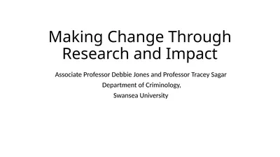 Making Change Through Research and Impact