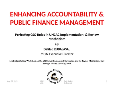 ENHANCING ACCOUNTABILITY & PUBLIC FINANCE