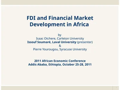 1 FDI and Financial Market Development in Africa