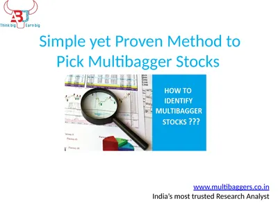 Simple yet Proven Method to Pick Multibagger