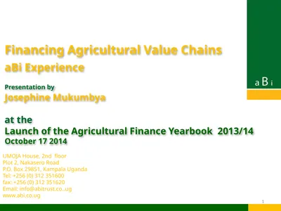 Financing Agricultural Value Chains aBi Experience