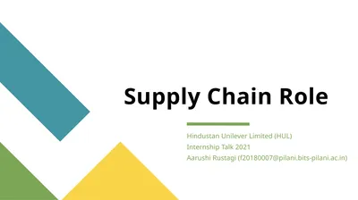 Supply Chain Role Hindustan Unilever Limited (HUL)