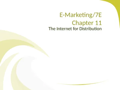 The Internet for Distribution E-Marketing/7E