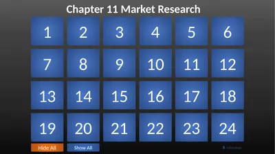 Chapter 11 Market Research Hide All Show All