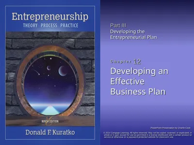 Developing an Effective Business Plan © 2014