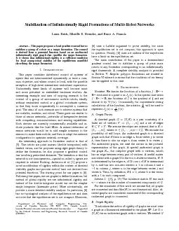 StabilizationofInnitesimallyRigidFormationsofMulti-RobotNetworksLaura