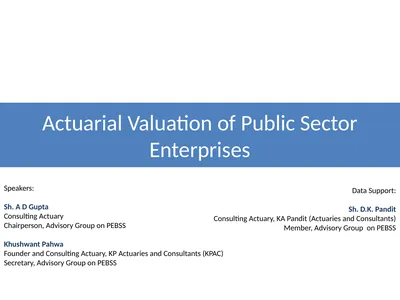 Actuarial Valuation of Public Sector Enterprises