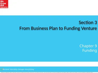 Section 3 From Business Plan to Funding Venture