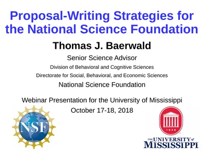 Proposal-Writing Strategies for the National