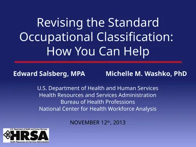 Revising the Standard Occupational Classification: