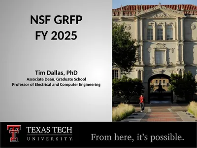 NSF GRFP FY 2025 Tim Dallas, PhD Associate Dean,