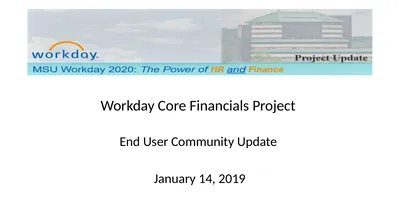 Workday Core Financials Project End User Community