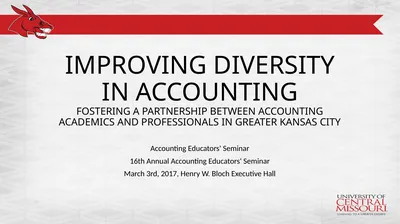 IMPROVING DIVERSITY IN ACCOUNTING FOSTERING A