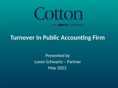 Turnover In Public Accounting Firm Presented by