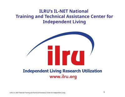 >>Slide 1 ILRU’s IL-NET National Training and
