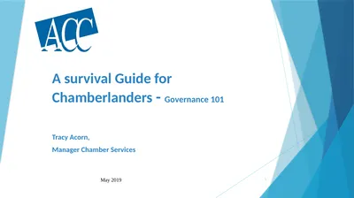 A survival Guide for Chamberlanders - Governance