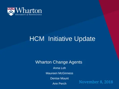 HCM Initiative Update Wharton Change Agents Anna