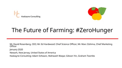 The Future of Farming: #ZeroHunger Mr. David