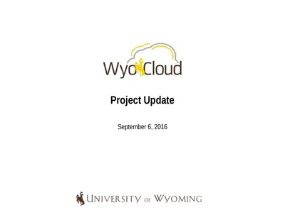 Project Update September 6, 2016 Today’s Agenda