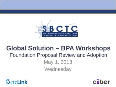 Global Solution – BPA Workshops Foundation