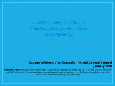 FERPA and Educational Records: What Every Employee
