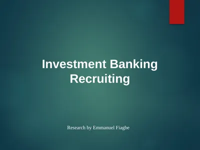 Investment Banking Recruiting Research by Emmanuel