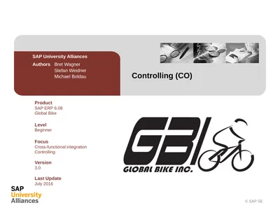 Controlling (CO) Product SAP ERP 6.08 Global Bike