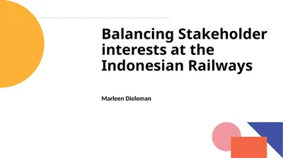 Balancing Stakeholder interests at the Indonesian