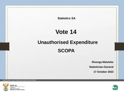 Statistics SA Vote 14 Unauthorised Expenditure
