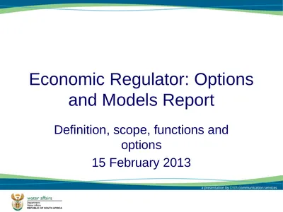Economic Regulator: Options and Models Report