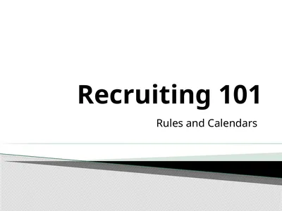 Recruiting 101 Rules and Calendars NCAA National