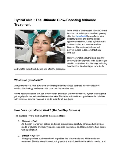 HydraFacial: The Ultimate Glow-Boosting Skincare Treatment
