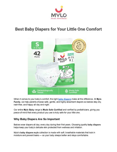 Best Baby Diapers for Your Little One Comfort
