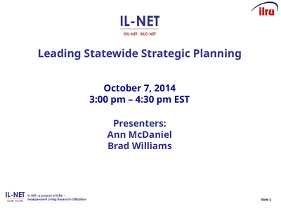 Leading Statewide Strategic Planning October 7,
