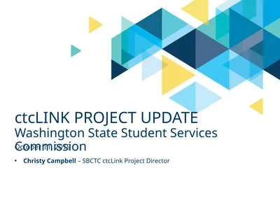 ctcLink Project Update Washington State Student