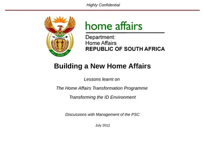 July 2012 Lessons learnt on The Home Affairs